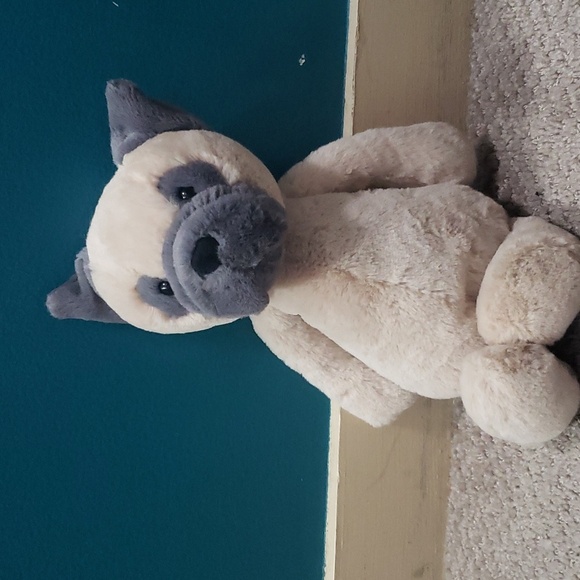 NWT Jellycat medium bashful pug RARE and RETIRED discontinued stuffed animal 12" - Picture 1 of 4
